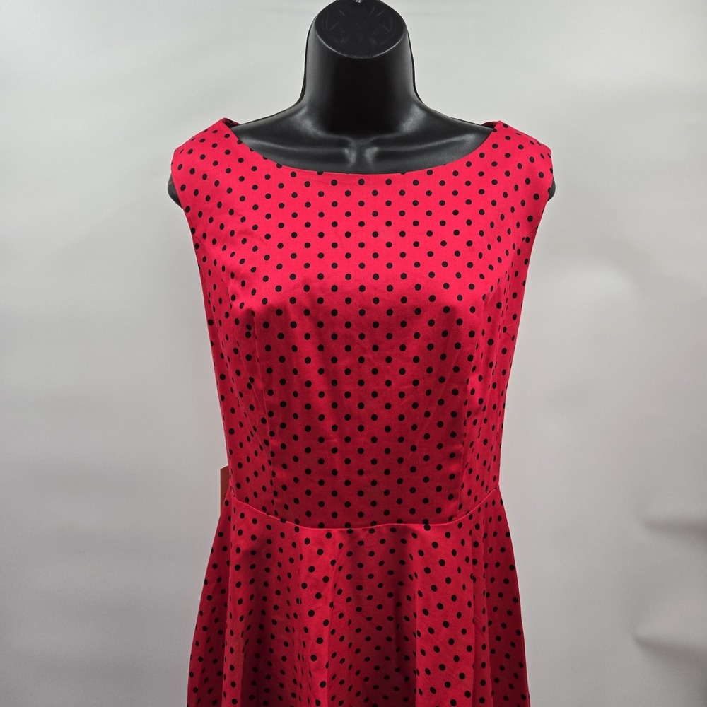 Grace Karin Dress Sleeveless Size XL Red W/ Black Polka Dots New With Tags
